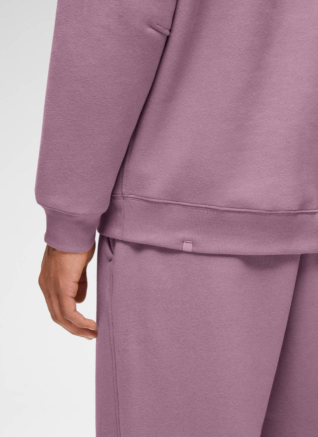 CRZ YOGA Man's Casual Relaxed Fit Fleece Lined Pullover Sweatshirt Light Lavender