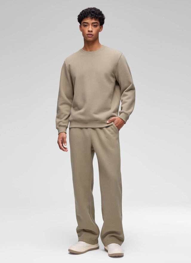 CRZ YOGA Man's Casual Relaxed Fit Fleece Lined Pullover Sweatshirt Oak