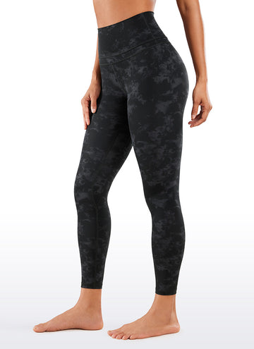 CRZ YOGA Women's Yoga Train High Rise Nakedfeel Leggings 25" 7/8 Pants Tie Dye Smoke Ink