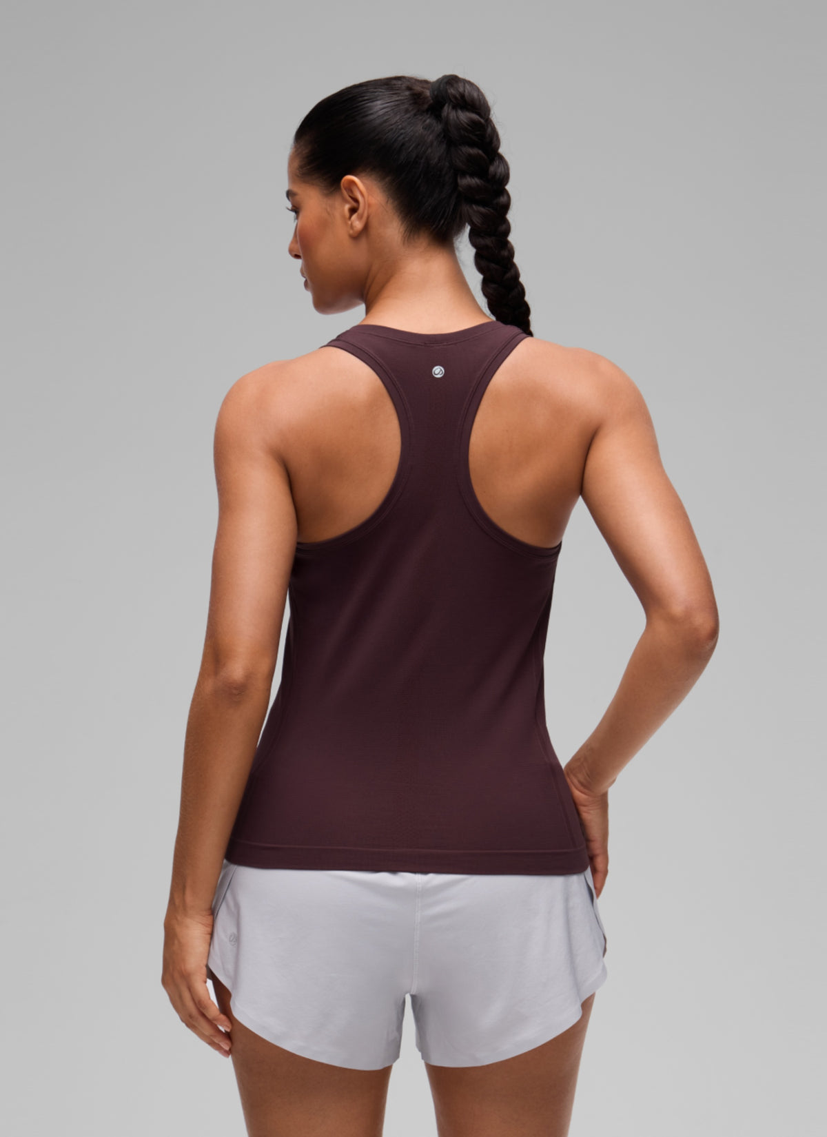 CRZ YOGA Women's Yoga Slim Fit Seamless Tank Crew Neck Racerback Ripe Plum @model_info:C