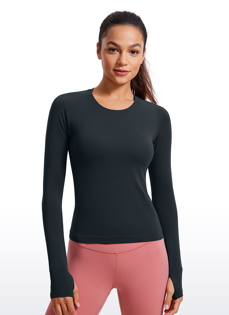 Seamless Long Sleeves with Thumbholes Shirts