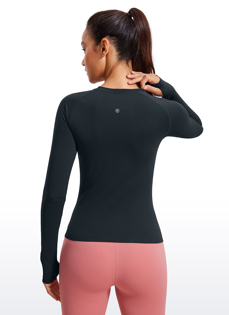 Seamless Long Sleeves with Thumbholes Shirts