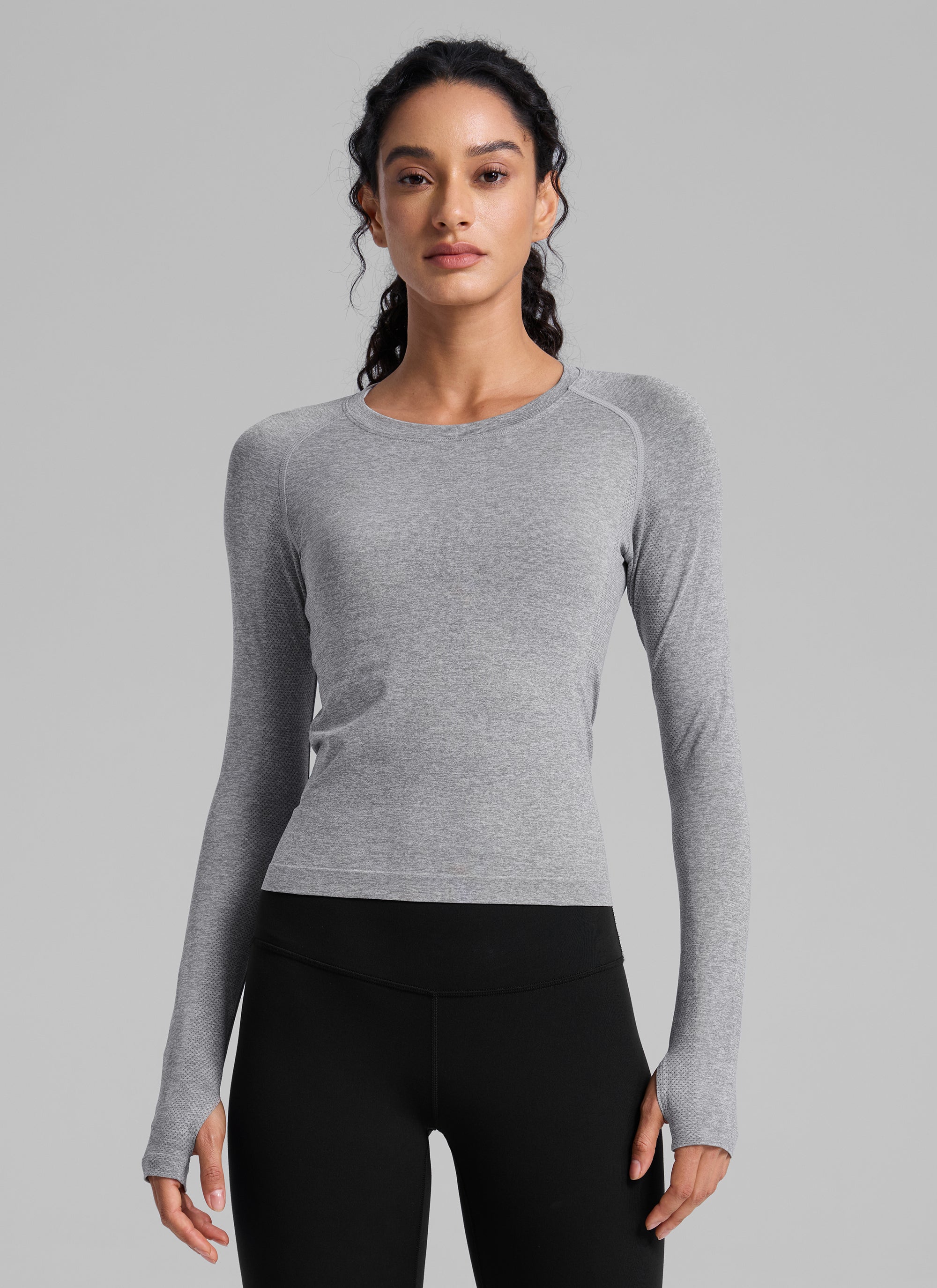 CRZ YOGA Women's Yoga Slim Fit Tops Seamless Longline Tank Crew