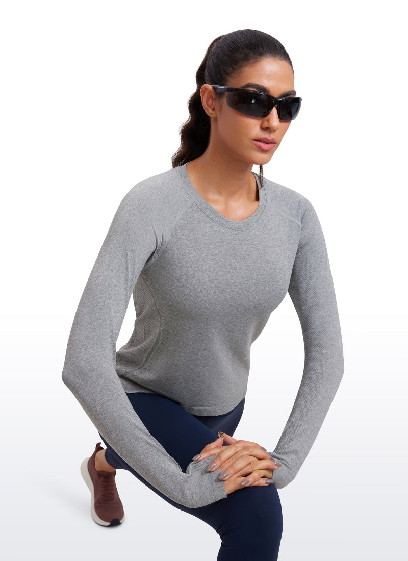 Seamless Long Sleeves with Thumbholes Shirts