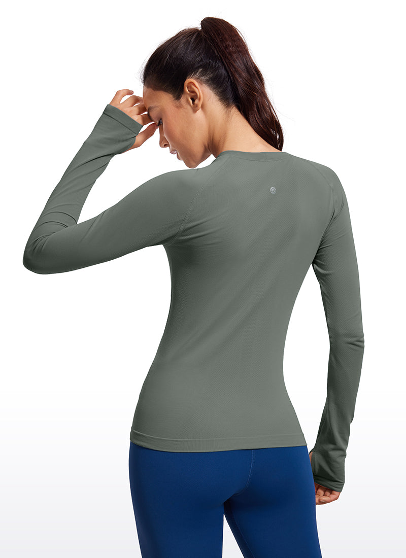 Seamless Long Sleeves with Thumbholes Shirts