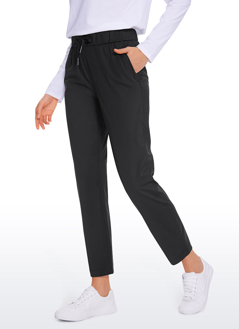 Stretch Drawstring 7/8 Pants with Pockets 27''