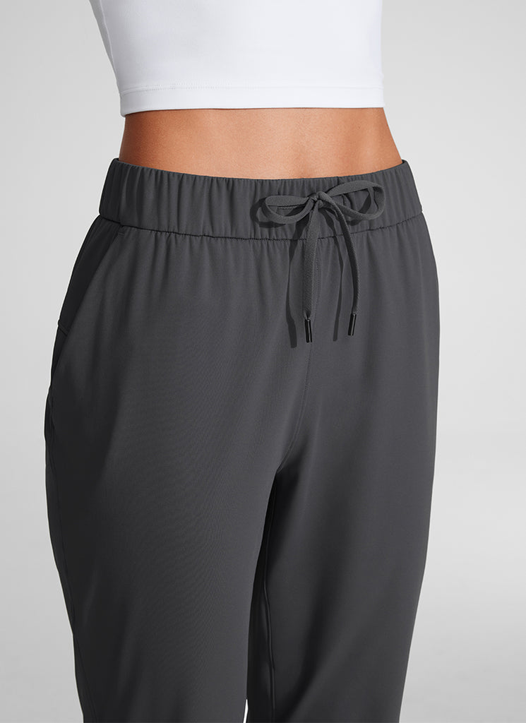 CRZ YOGA Women's Travel Slim Fit Stretch Drawstring 7/8 Pants 27'' Melanite