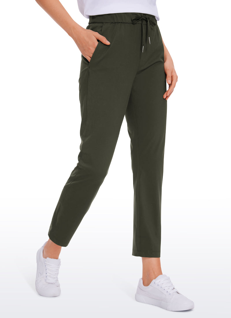 Stretch Drawstring 7/8 Pants with Pockets 27''