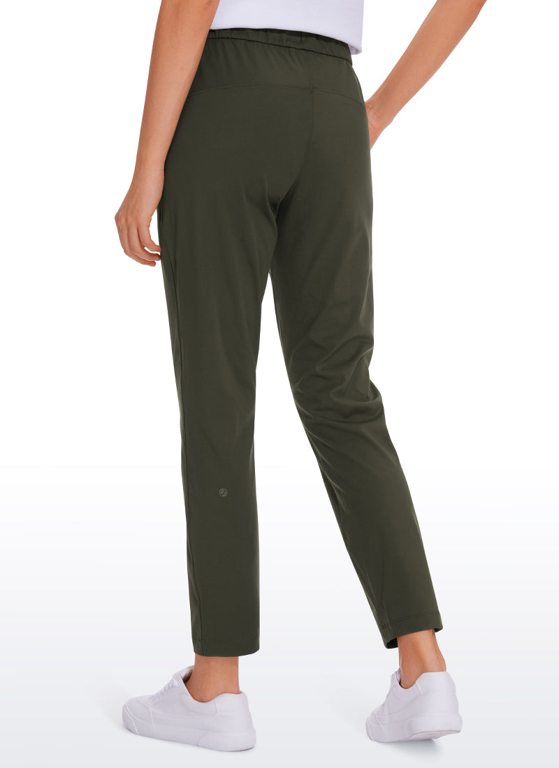 Stretch Drawstring 7/8 Pants with Pockets 27''