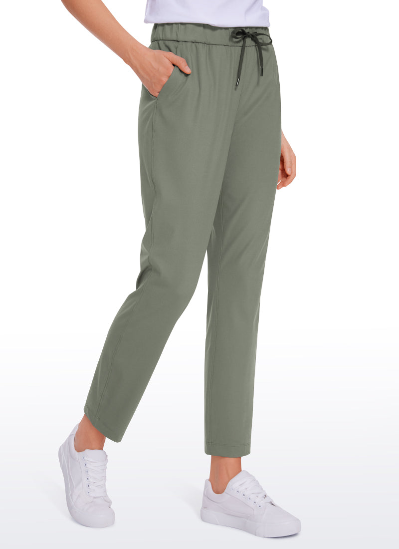 Stretch Drawstring 7/8 Pants with Pockets 27''