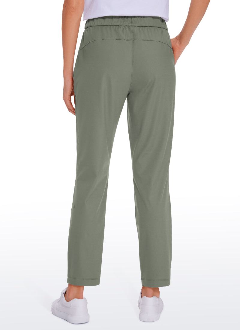 Stretch Drawstring 7/8 Pants with Pockets 27''