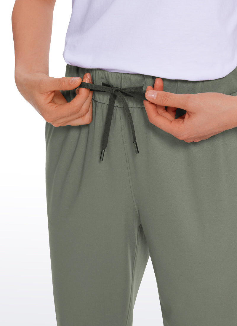 Stretch Drawstring 7/8 Pants with Pockets 27''