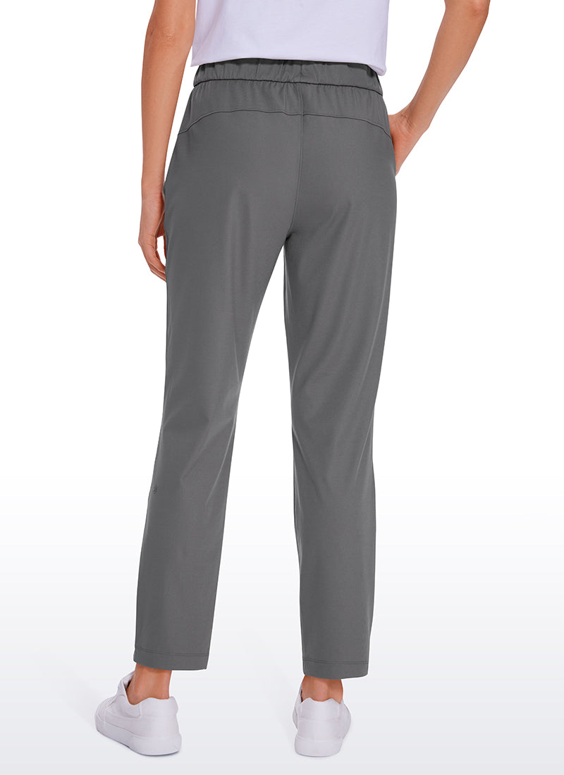 Stretch Drawstring 7/8 Pants with Pockets 27''