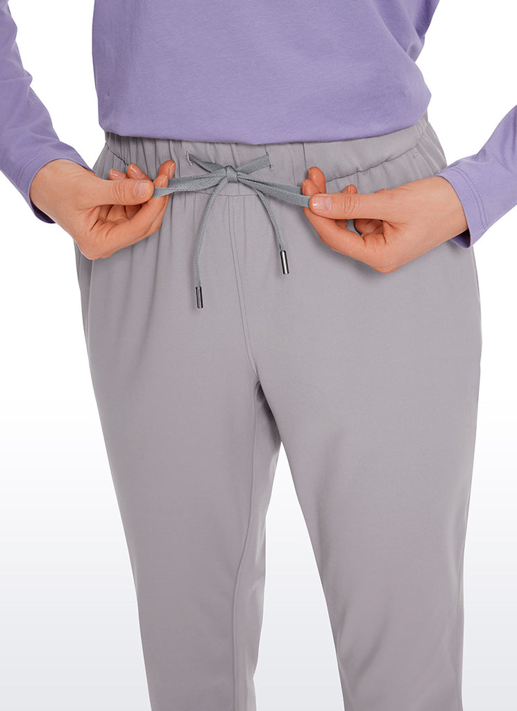 CRZ YOGA Women's Travel Slim Fit Stretch Drawstring 7/8 Pants 27'' Dark Carbon