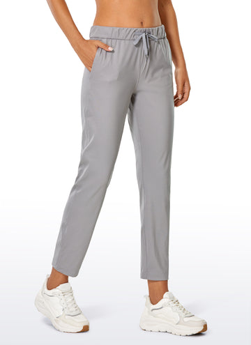 CRZ YOGA Women's Travel Slim Fit Stretch Drawstring 7/8 Pants 27'' Dark Chrome