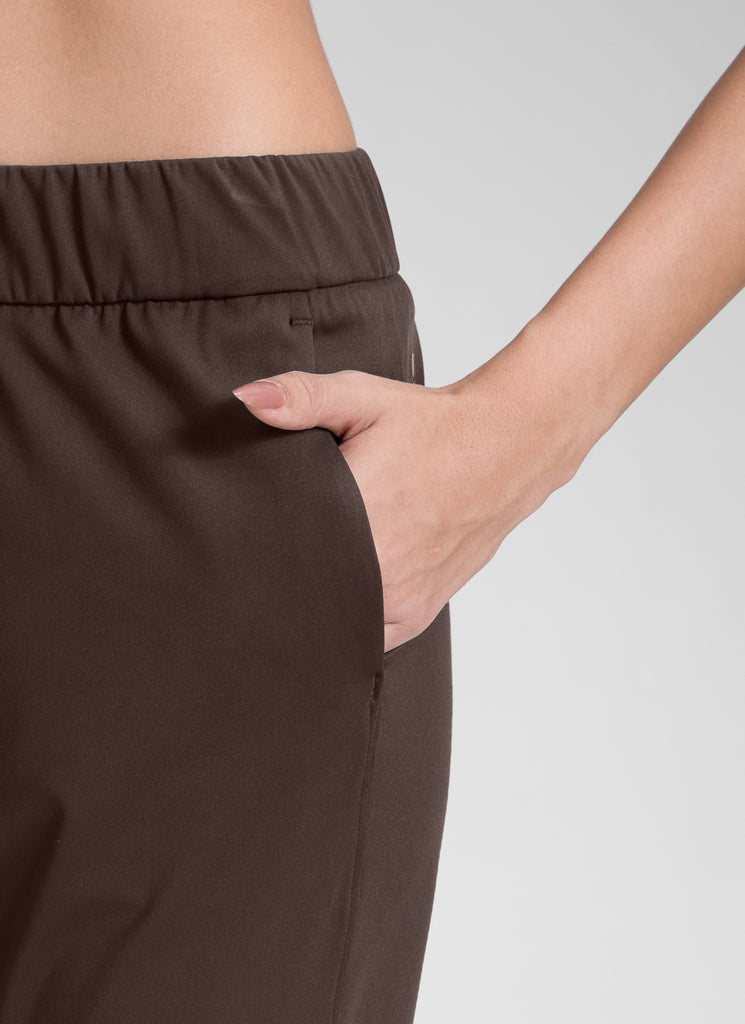 CRZ YOGA Women's Travel Slim Fit Stretch Drawstring Jogger 27'' Mysterious Grey