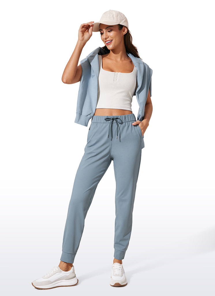 CRZ YOGA Women's Travel Slim Fit Stretch Drawstring Jogger 27'' Belgian Blue