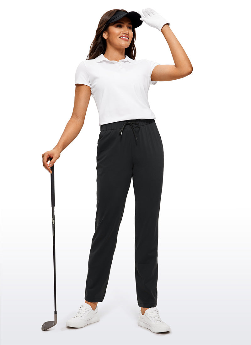 CRZ YOGA Women's Travel Slim Fit Stretch Drawstring Long Pants 31