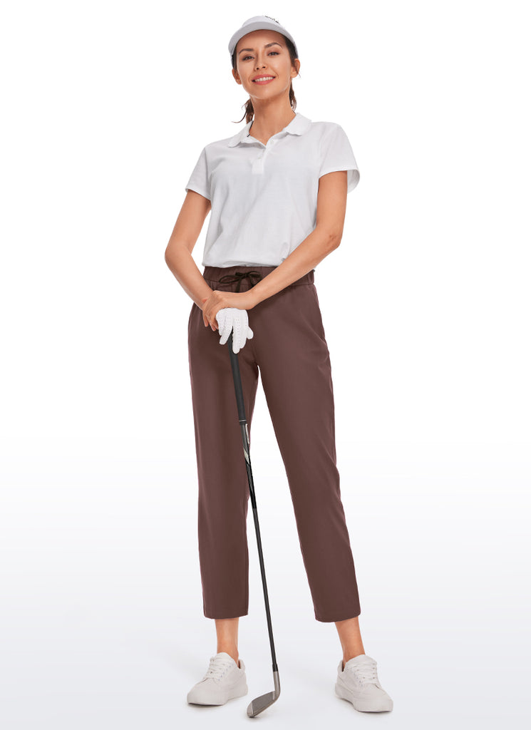 CRZ YOGA Women's Travel Slim Fit Stretch On the Travel Pants 25'' Dark Russet