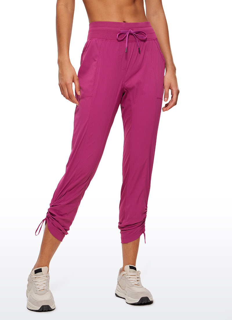 Striped Cinched Leg Pocket Pant 27''