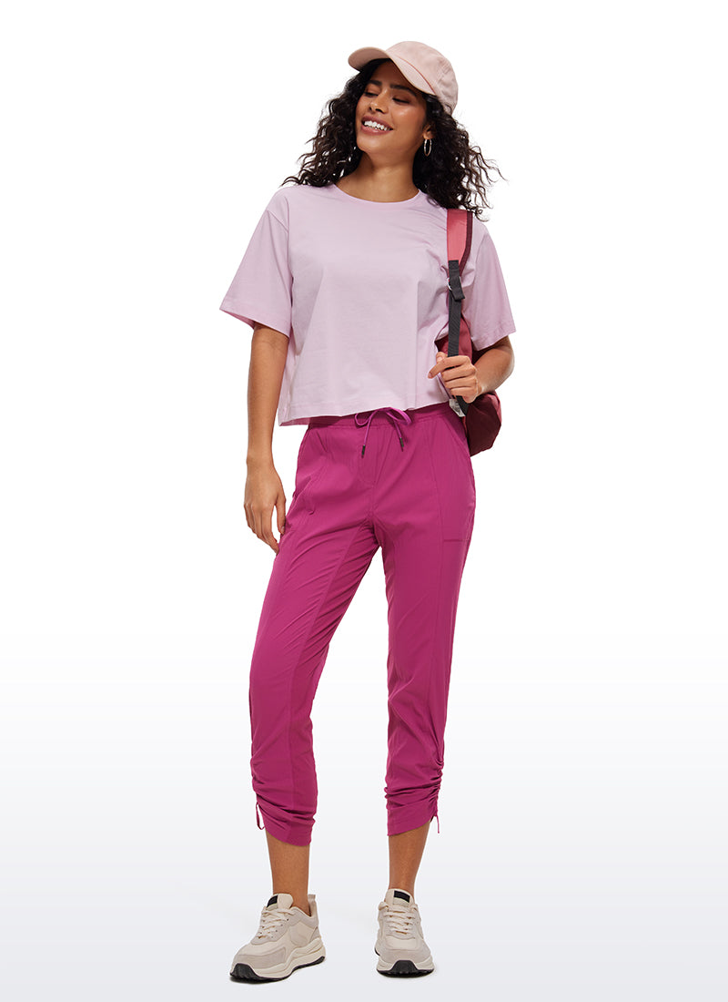 Striped Cinched Leg Pocket Pant 27''