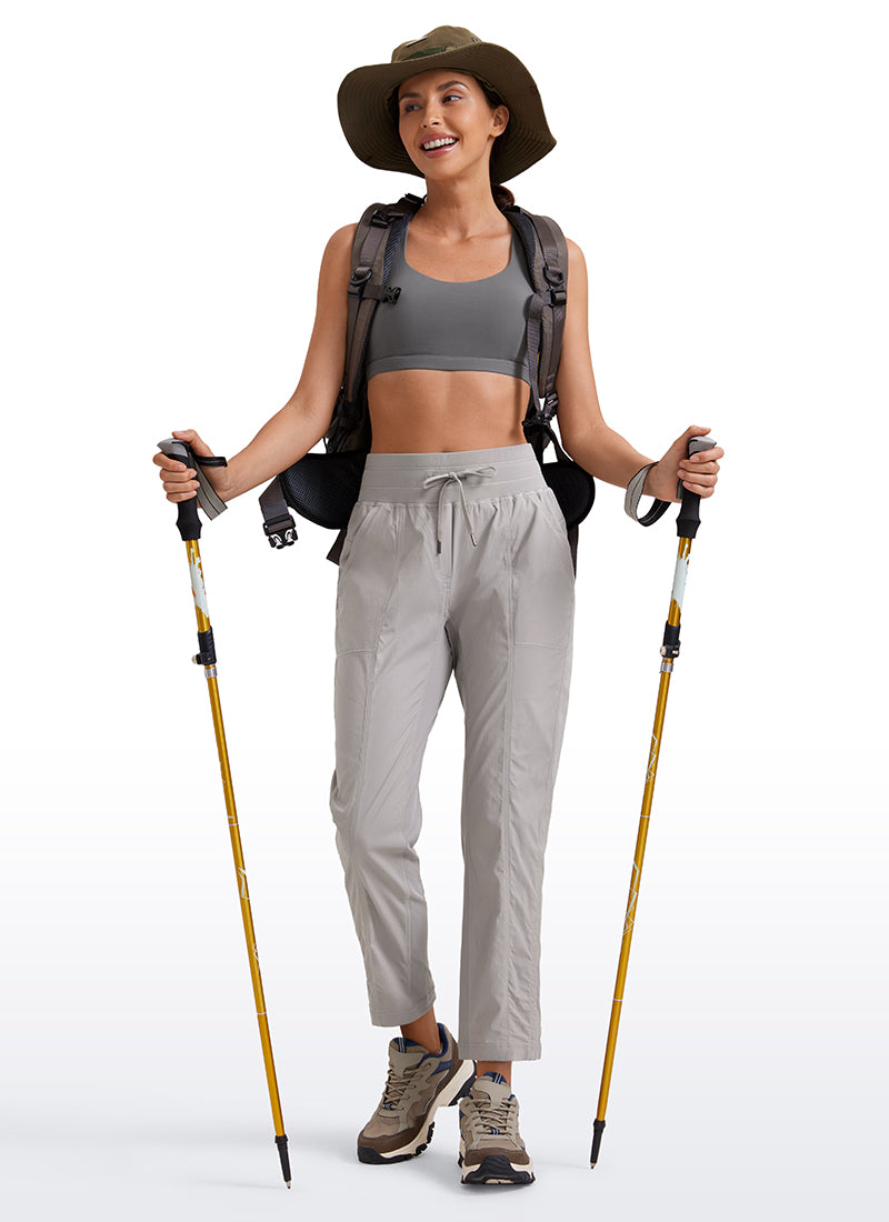 CRZ YOGA Women's Travel Slim Fit Striped Pants 27'' Cinched Leg