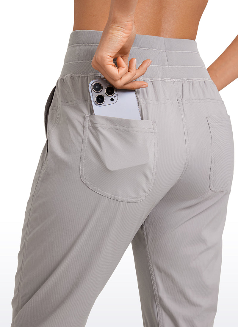 CRZ YOGA Women's Travel Slim Fit Striped Pants 27'' Cinched Leg