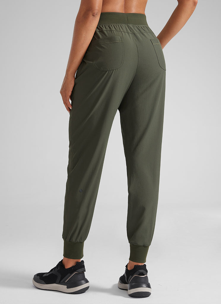 CRZ YOGA Women's Train Loose Fit Feathery-Fit Drawstring Jogger 28'' Dark Olive