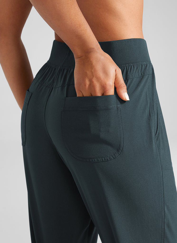 CRZ YOGA Women's Train Loose Fit Feathery-Fit Drawstring Jogger 28'' Navy