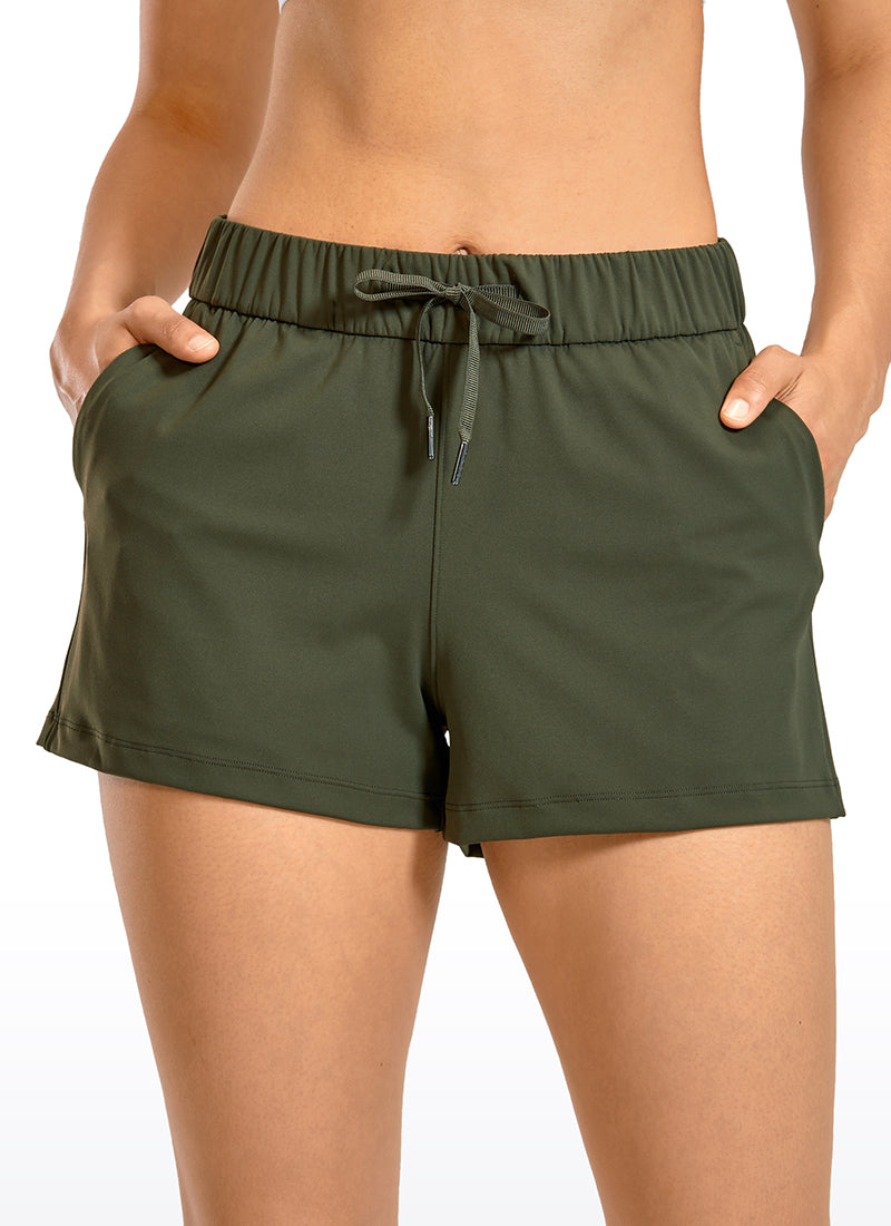 Stretch Mid-Rise Drawstring Shorts with Pockets 2.5