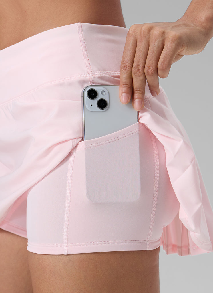 CRZ YOGA Women's Tennis Skrit Feathery-Fit Pleated Tennis Skirt 13'' Strawberry Pink