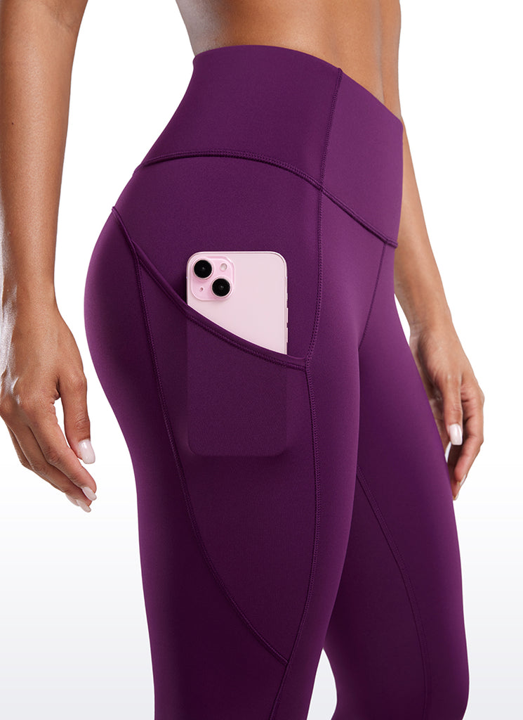 CRZ YOGA Women's Yoga Train High Rise Nakedfeel Pocket Leggings 25'' Ink Gray