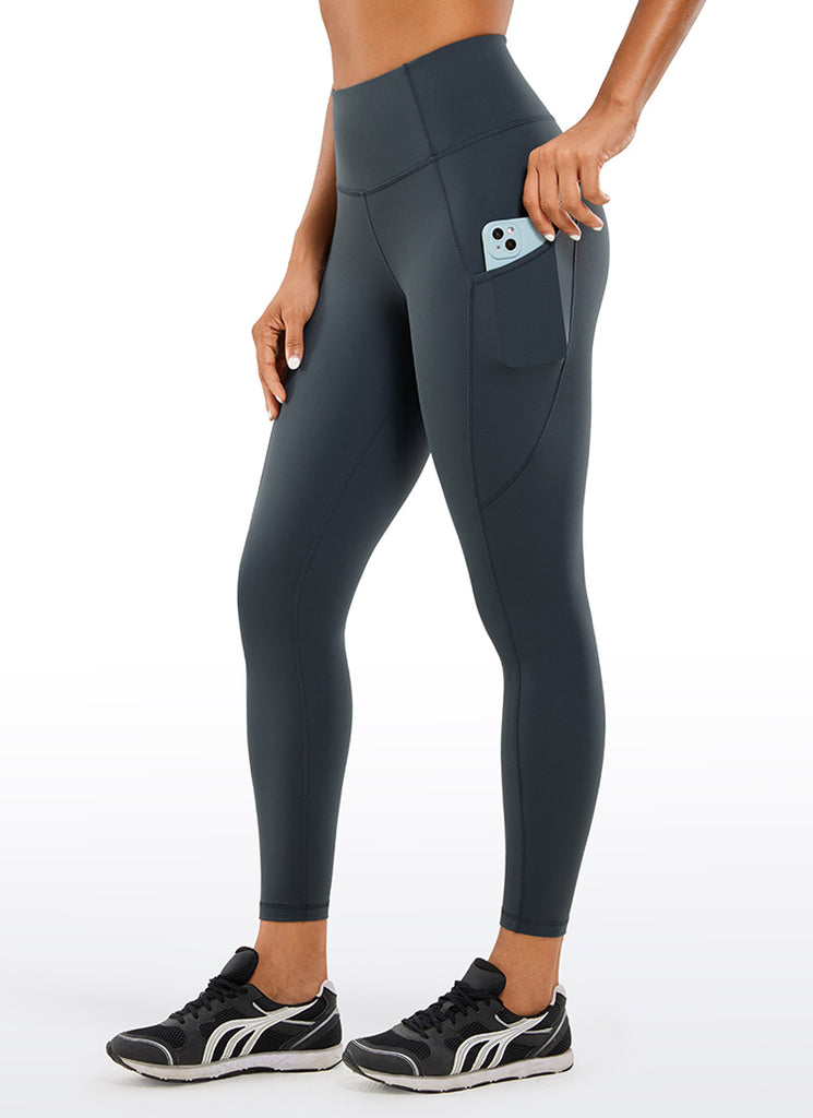 CRZ YOGA Women's Yoga Train High Rise Nakedfeel Pocket Leggings 25'' Black