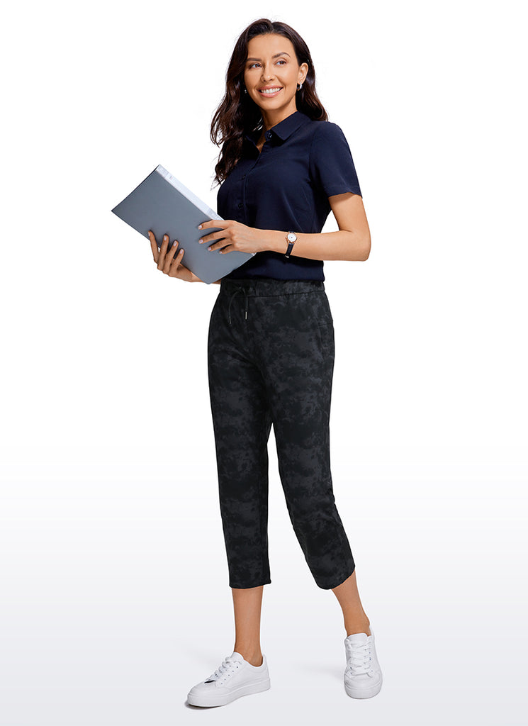 CRZ YOGA Women's Travel Slim Fit Stretch Cropped Pants Capris 23'' Mysterious Grey