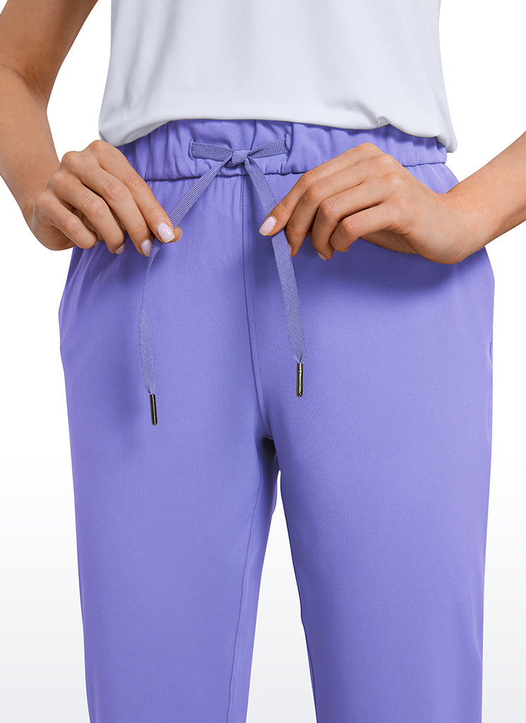 CRZ YOGA Women's Travel Slim Fit Stretch Cropped Pants Capris 23'' Universe Blue