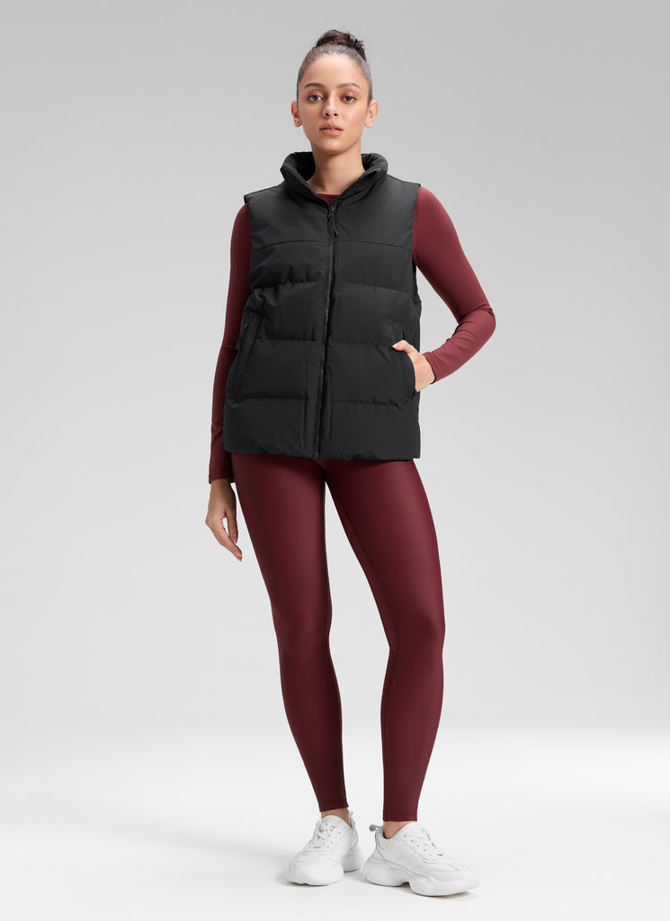 CRZ YOGA Women's Winter High Rise Thermal Fleece Lined Leggings 28'' Madagascar Blue