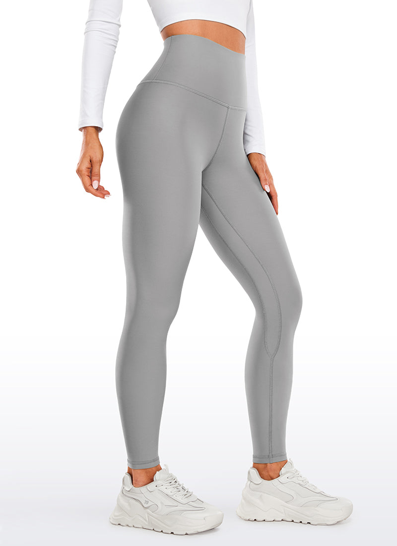 CRZ YOGA Thermische fleece gevoerde leggings voor dames 28 Inch - Winterwarme workout-wandelbroeken met hoge taille Yoga-tights Volledige lengte Mysterieus grijs M