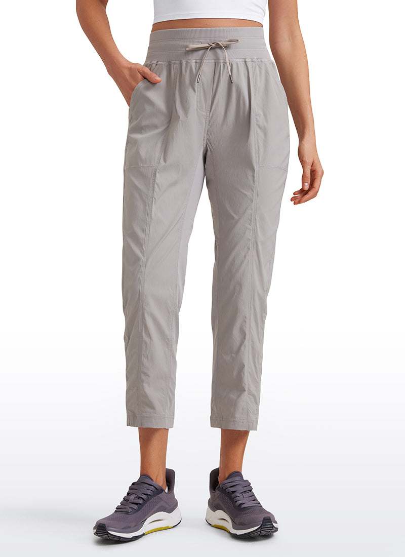 CRZ YOGA Women's Travel Slim Fit Striped Pants 25'' Cinched Leg