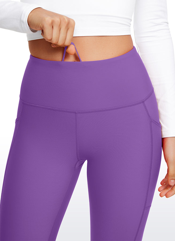 CRZ YOGA Women's High Rise Thermal Fleece Lined Pocket Legging II 25'' Royal Lilac
