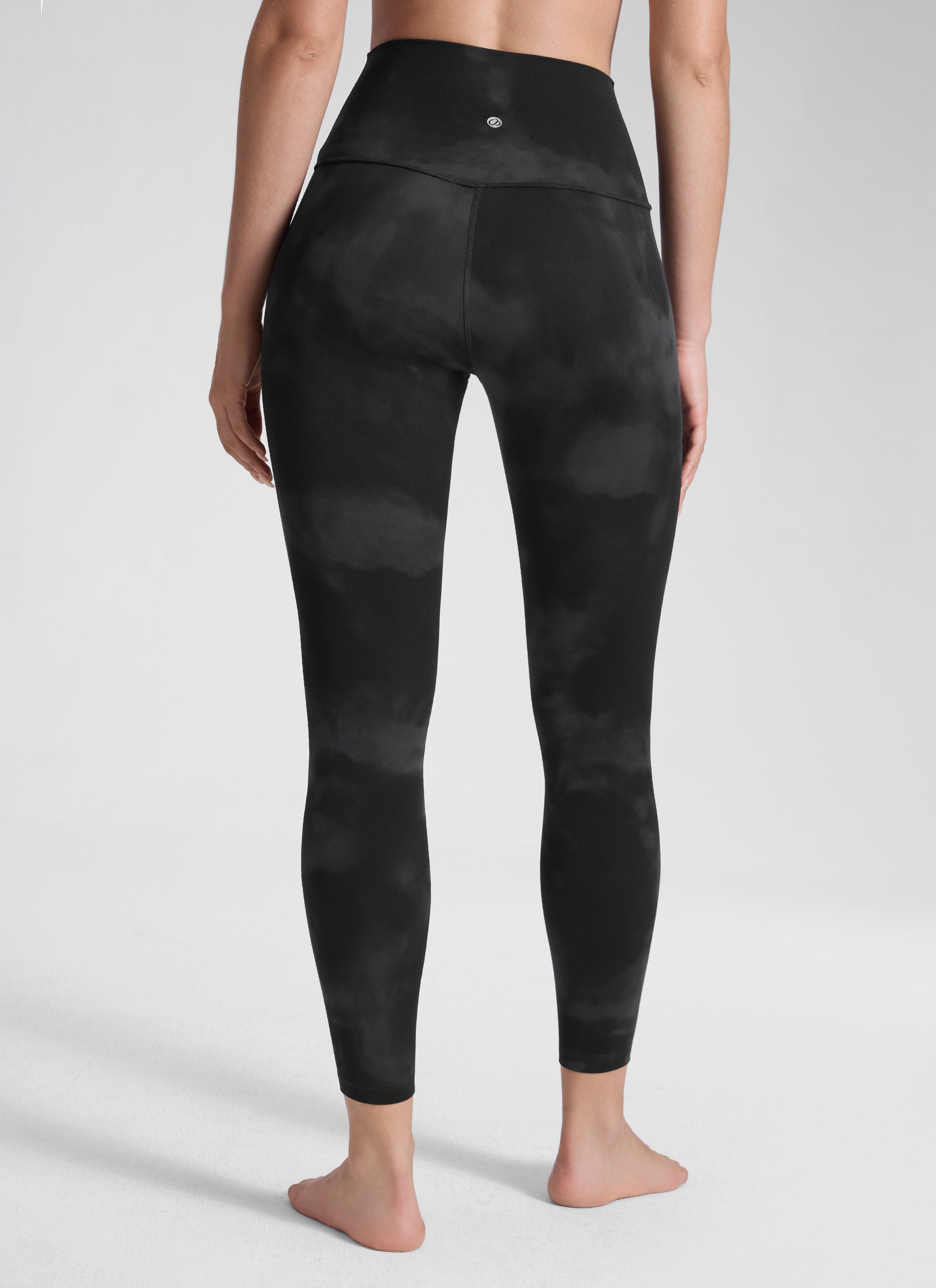 CRZ YOGA Women's Yoga Lounge High Rise Butterluxe Yoga Leggings 25'' Black Tie Dye Flowers