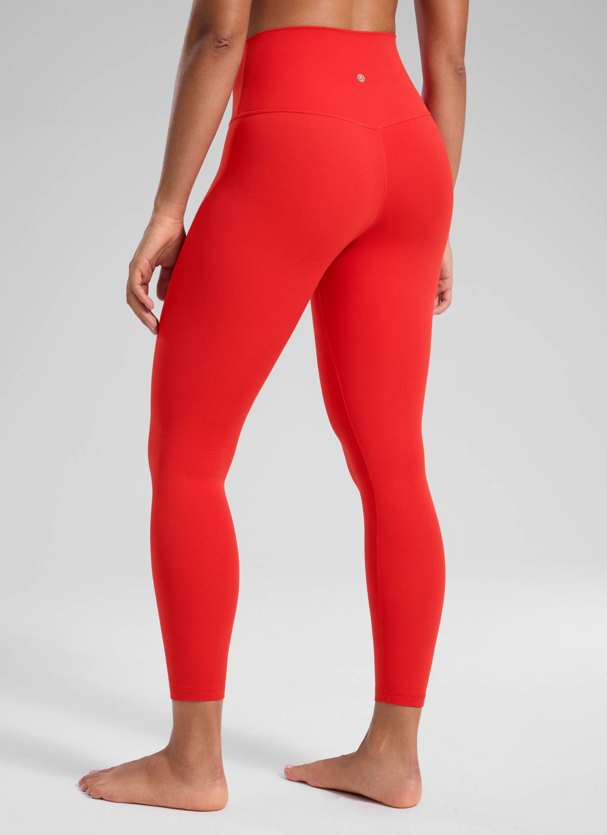 CRZ YOGA Women's Yoga Lounge High Rise Butterluxe Yoga Leggings 25'' Deep Red @model_info:Fiona