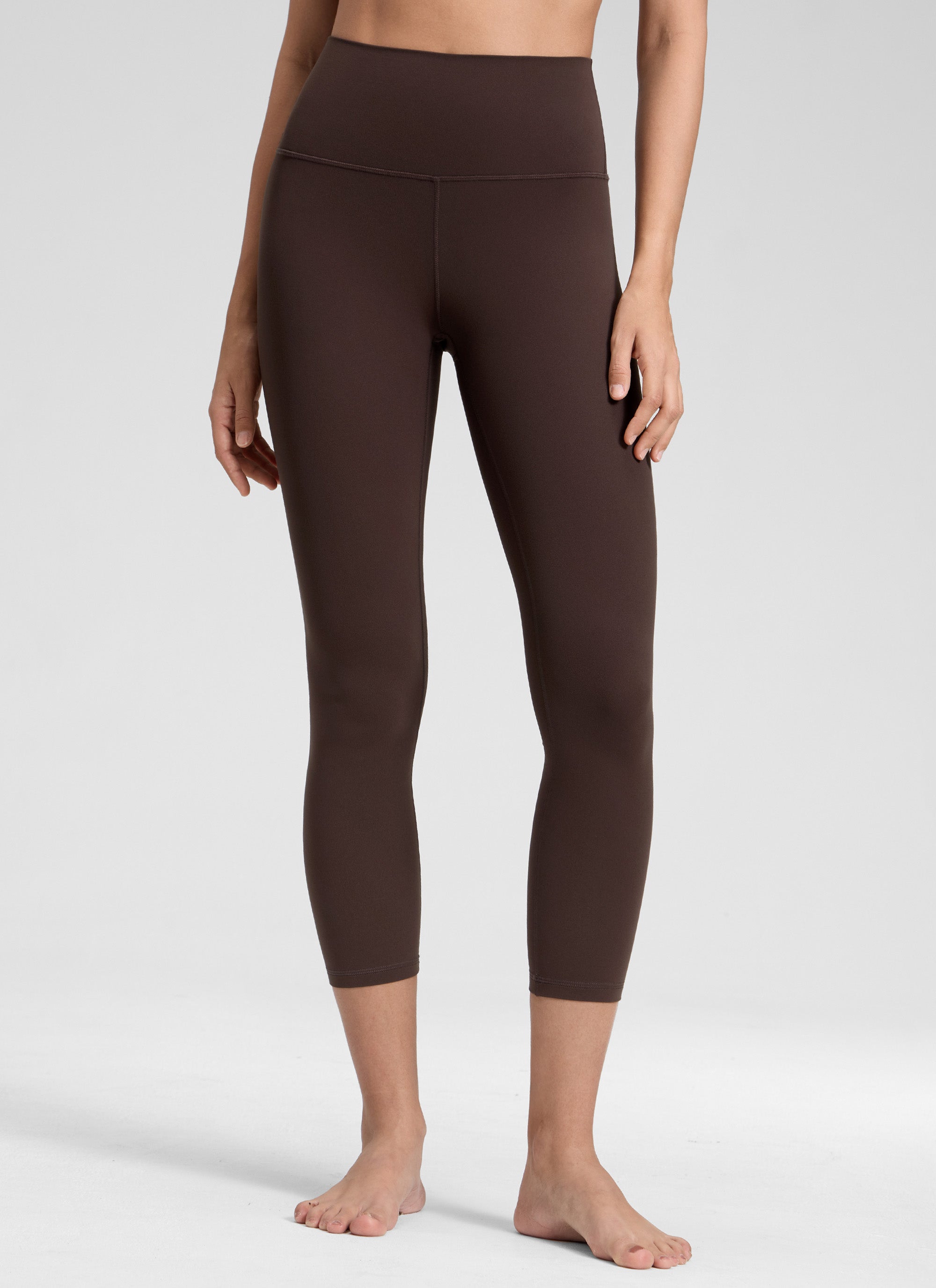 CRZ YOGA Women's Yoga Lounge High Rise Butterluxe Yoga Leggings 23'' Hot Fudge Brown @model_info:Jenna