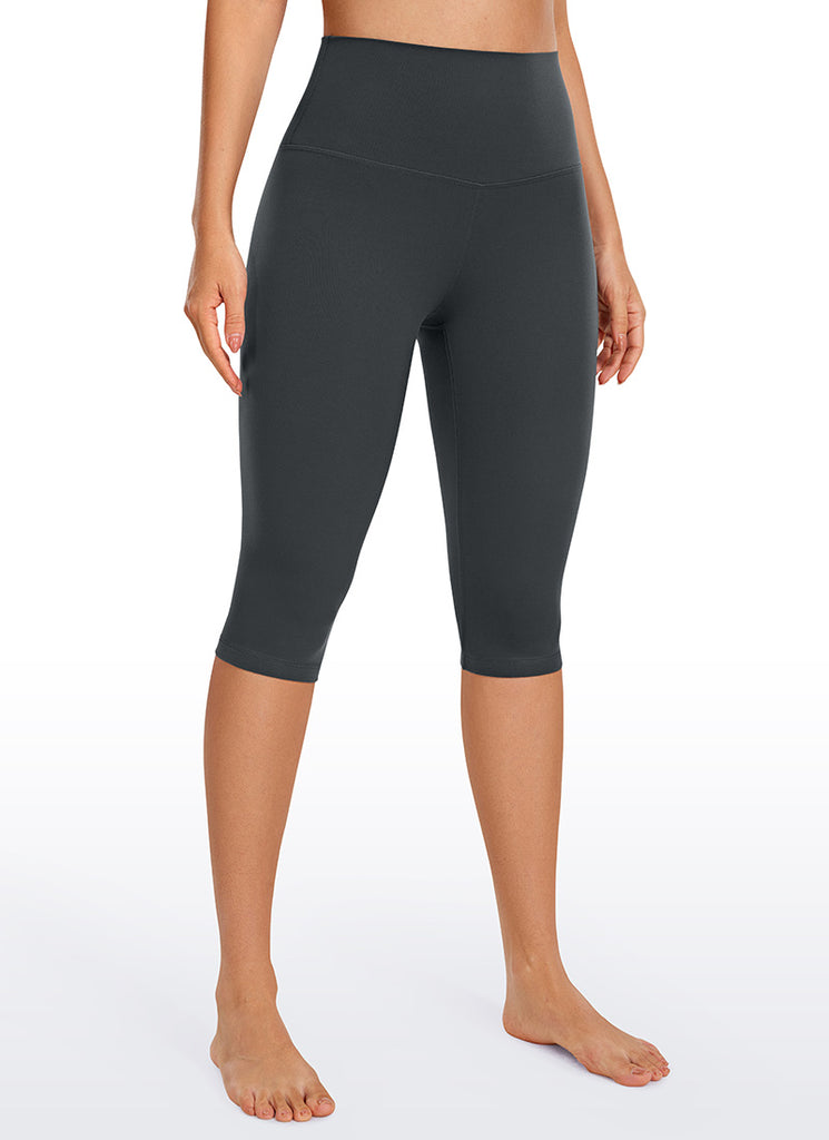 CRZ YOGA Women's High Rise Butterluxe Knee Length Capri Leggings 14" True Navy