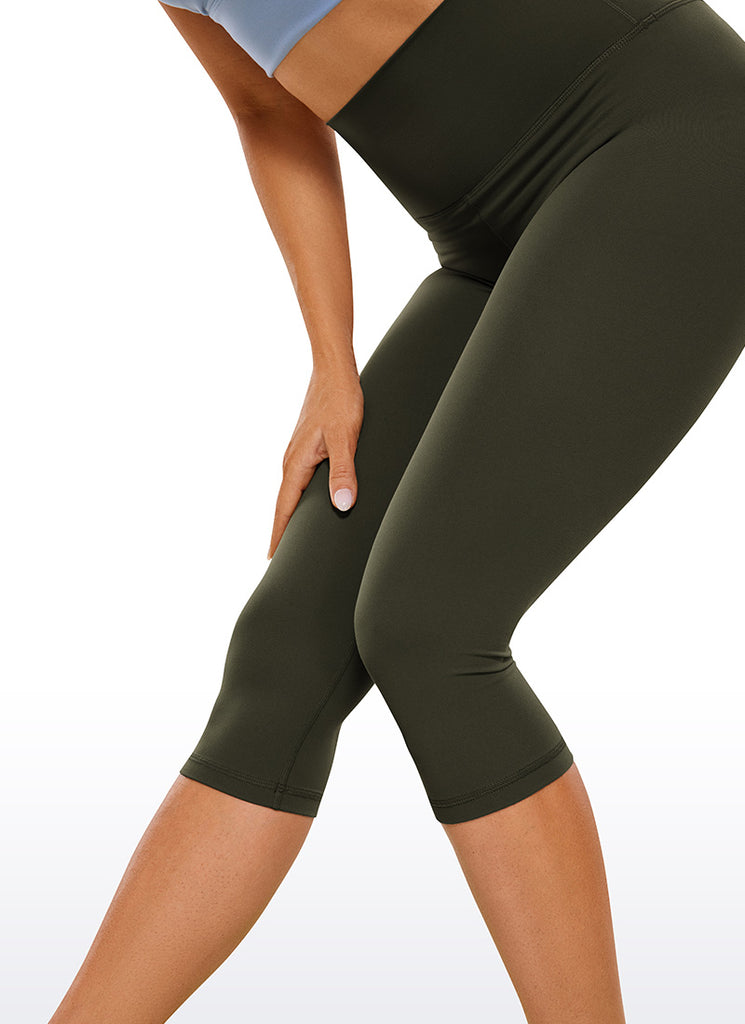 CRZ YOGA Women's Yoga Lounge High Rise Butterluxe Yoga Leggings 17'' Olive Green
