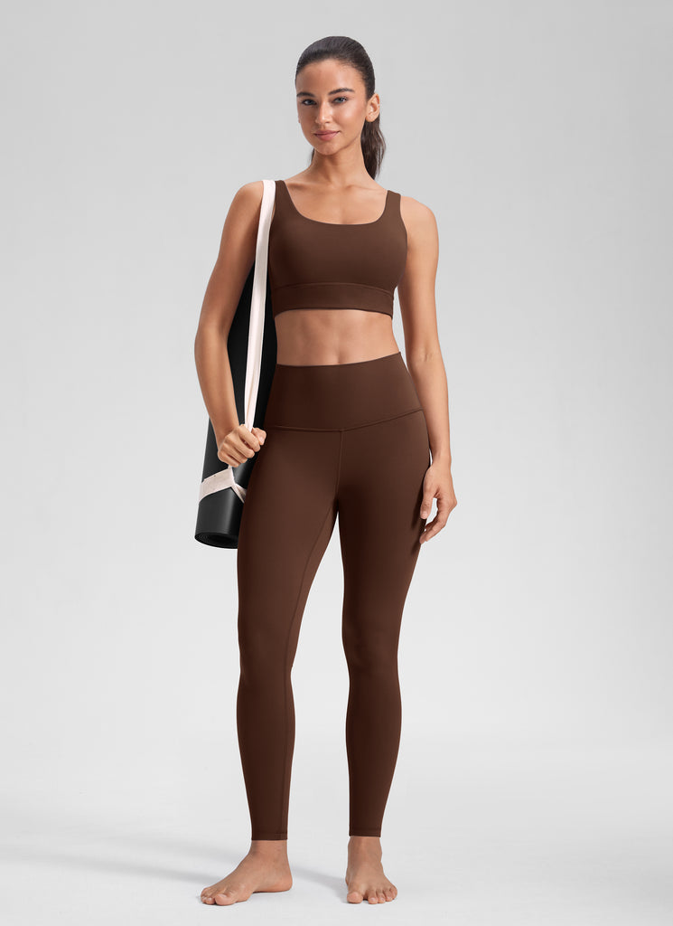 CRZ YOGA Women's Yoga Lounge High Rise Butterluxe Yoga Leggings 28'' Lava Brown