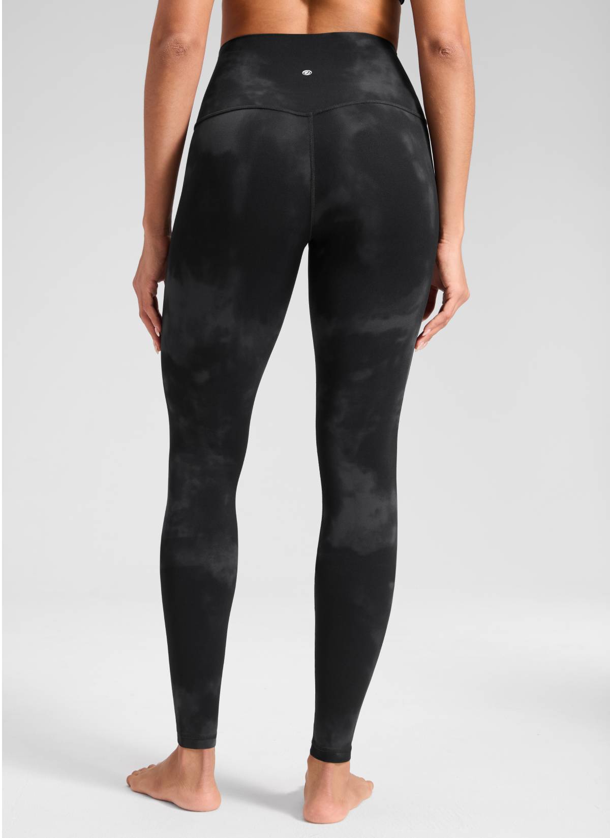 CRZ YOGA Women's Yoga Lounge High Rise Butterluxe Yoga Leggings 30'' Black Tie Dye Flowers