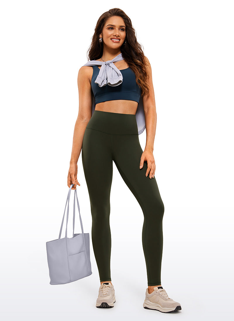 CRZ YOGA Women's Yoga Lounge High Rise Butterluxe Yoga Leggings 30'' Olive Green