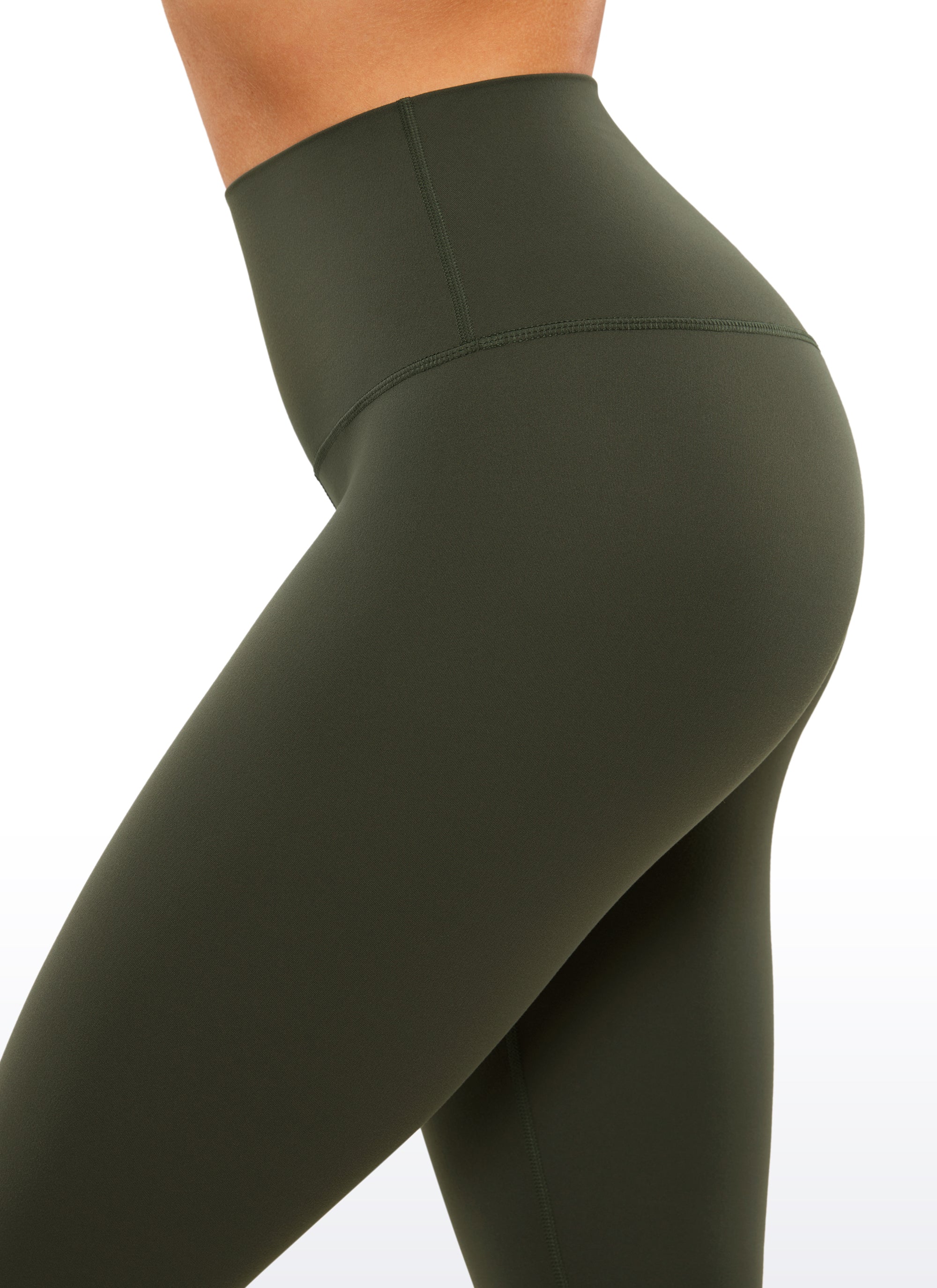 CRZ YOGA Women's Yoga Lounge High Rise Butterluxe Yoga Leggings 30'' Olive Green