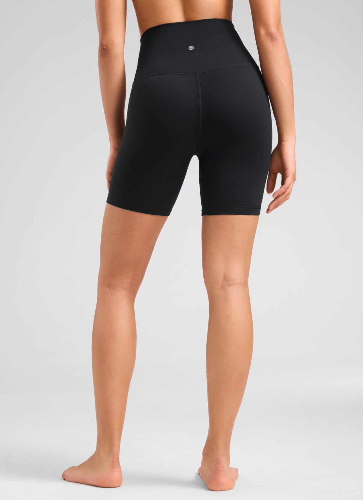 CRZ YOGA Women's Yoga High Rise Biker Shorts Butterluxe Shorts 6'' Black