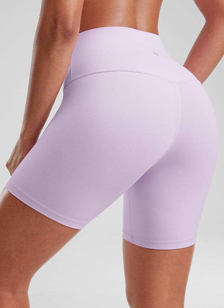 CRZ YOGA Women's Yoga High Rise Biker Shorts Butterluxe Shorts 6'' Vita Pink